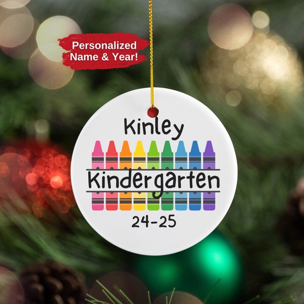 Kindergarten Ornament Custom Kindergarten Ornament Gift Christmas Ornament Gift for Kids Personalized Kindergarten Christmas Tree Ornament