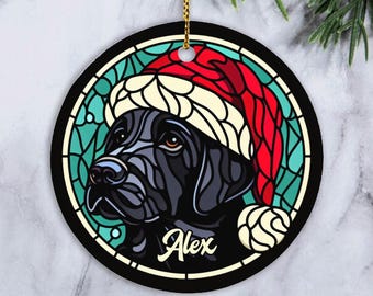 Custom Labrador Ornament, Personalized Black Lab Ornament, Dog Christmas Ornament, Labrador Retriever Owner Xmas Gift, Gift for Lab Owner