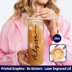 Custom Bridesmaid Frosted Glass Can, Bridal Party Gift, Iced Coffee Cup,  Bubble Tea To Go Cup for Bridesmaid Proposal Maid of Honor Present