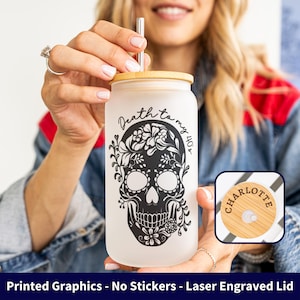 50th Birthday Iced Coffee Cup, Floral Birthday, Funny 50th Birthday, Custom 50th, Birthday Flowers Gift, 50th Party Gift, Death to My 40s