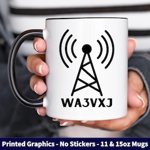 Custom HAM Radio Call Sign Gift, Personalized Amateur Radio Mug, Ham Radio, Amateur Radio, Ham Radio Christmas Gift, Ham Radio Coffee Cup