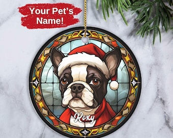Custom Boston Terrier Ornament, Personalized Boston Terrier Ornament, Dog Christmas Ornament, Boston Terrier Owner Xmas Gift, Boston Present