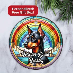 Pet Memorial Gift, Miniature Pinscher Custom Ornament, Dog Loss Keepsake, Dog Memorial Ornament, Forever Loved, Min Pin Gift, Dog Sympathy