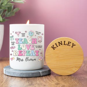 Teacher Thank You Gift, Personalized Teacher Candle Gift, Teacher Appreciation, Teacher Christmas Gift, Cute Teacher Gift Candle, Daycare