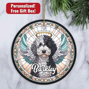 Custom Labradoodle Memorial Ornament, Dog Loss Keepsake, Pet Memorial Ornament, Dog Owner Gift, Doodle Sympathy Present for Owner