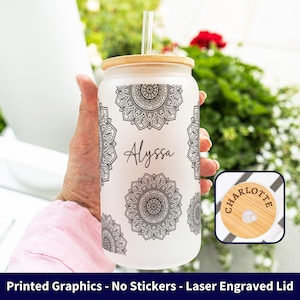 Hidden Swear Word Glass Can, Funny Curse Word Gift, Custom Cuss Word Iced Coffee Cup,  Personalized Curse Word To Go Cup, Birthday Gift Cup