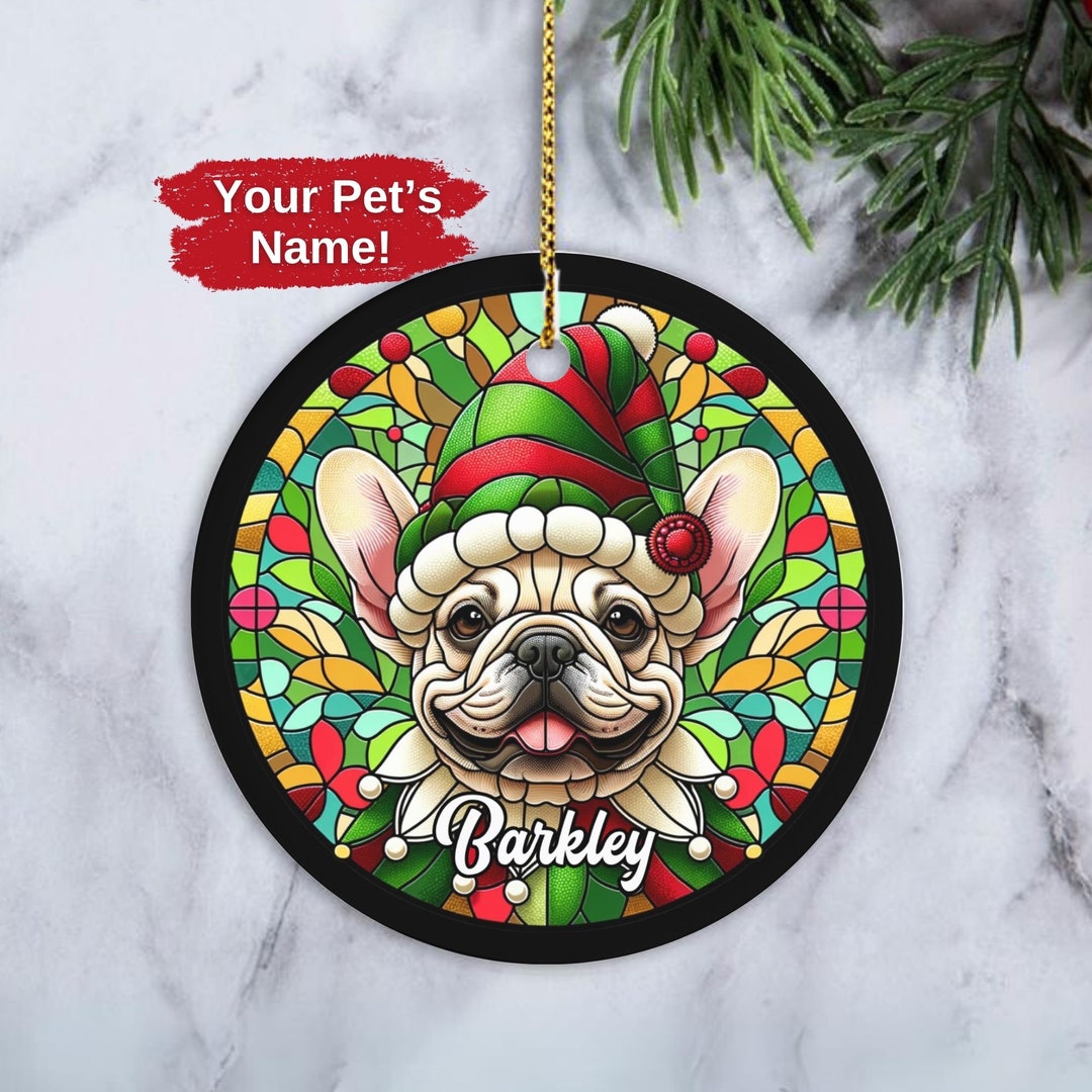 Custom French Bulldog Ornament, Personalized Frenchie Ornament, Dog