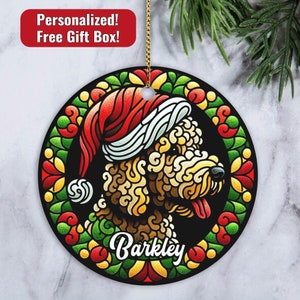 Custom Lagotto Ramognolo Ornament, Personalized Lagotto Ornament, Dog Christmas Ornament, Doodle Owner Xmas Gift, Romagna Water Dog Owner