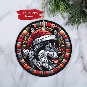 Custom Norwegian Elkhound Ornament, Personalized Norwegian Elkhound Keepsake, Dog Christmas Ornament, Norwegian Elkhound Owner Xmas Gift
