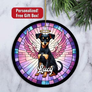 Miniature Pinscher Custom Ornament, Dog Loss Keepsake, Pet Memorial Ornament, Min Pin Gift, Owner Sympathy Present for Loss of Dog, Memory