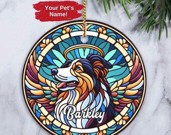 Personalized Australian Shepherd Ornament, Dog Memorial Gift, Loss of Pet Keepsake, Gift for Dog Owner, Dog Memorial Ornament, Aussie Angel