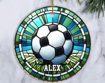 Custom Soccer Christmas Ornament, Soccer Player Ornament, Soccer Ball Ornament, Soccer Team Gift, Soccer Coach Gift, Custom Futbol Ornament
