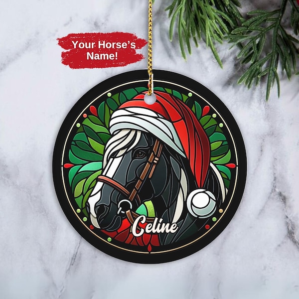 Custom Christmas Horse Ornament, Personalized Horse Ornament, New Pony Owner Christmas Present, Custom Horse Name Gift, Horse Lover Gift