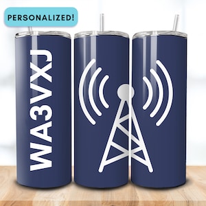 Custom Ham Radio Gift, Amateur Radio Travel Cup, Gift for HAMS, Custom Ham Radio Tumbler, Gift for Dad, Personalized CB Tumbler, ARRL Gift