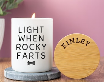 Personalized Dog Candle Gift, Light Me When The Dog Farts Candle, Birthday Gifts for Her, Funny Dog Candle, Dog Owner Gift, Dog Mom, Dog Dad