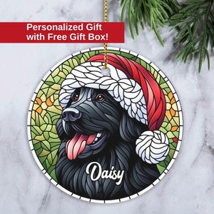 Custom Flat Coated Retriever Ornament, Personalized Flat Coat Ornament, Dog Christmas Ornament, Golden Dog Owner Xmas Gift for Dog Owner