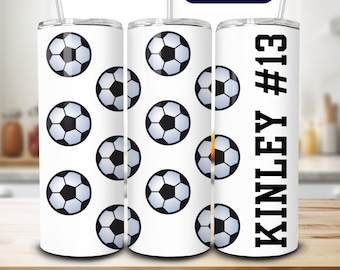 Personalized Soccer Mom Gift, Soccer Travel Cup, Gifts for Futbol Player, Custom Player Name Tumbler, Sport Lover Travel Mug, Game Day Cup
