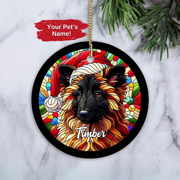 Custom Belgian Tervuren Ornament, Personalized Terv Ornament, Dog Christmas Ornament, Belgian Dog Owner Xmas Gift, Gift for Tervuren Owner