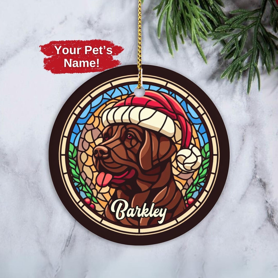 Custom Labrador Ornament, Personalized Chocolate Lab Ornament, Dog ...