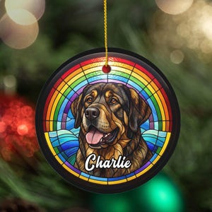 Custom Spanish Mastiff Ornament, Personalized Mastiff Memorial Keepsake