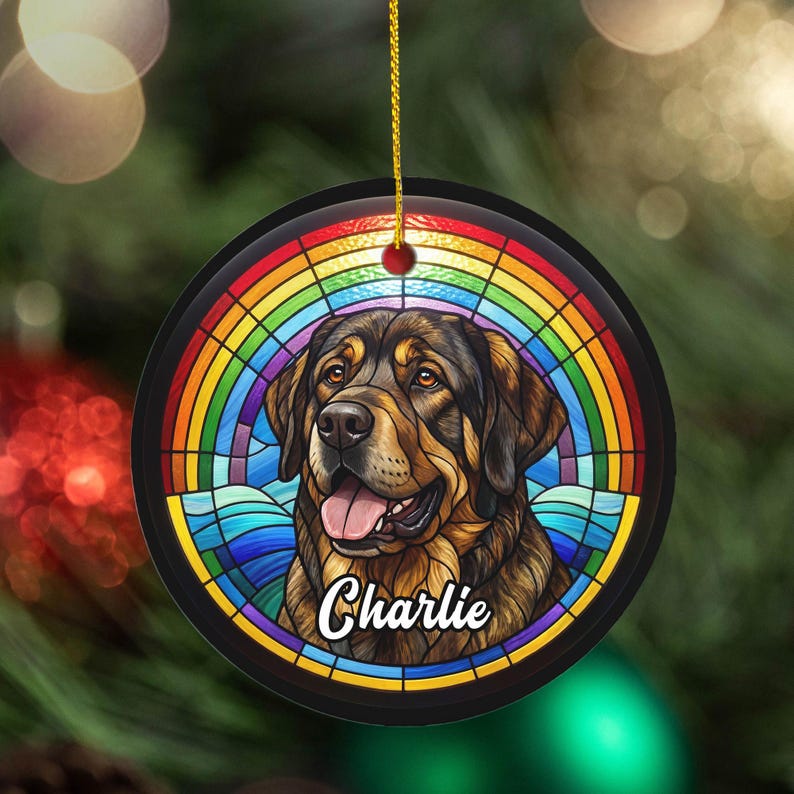 Custom Spanish Mastiff Ornament, Personalized Mastiff Memorial Keepsake