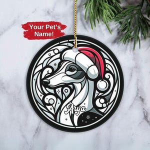 Custom Italian Greyhound Ornament, Personalized Italian Greyhound Ornament, Dog Christmas Ornament, Greyhound Owner Xmas Gift, Keepsake Gift