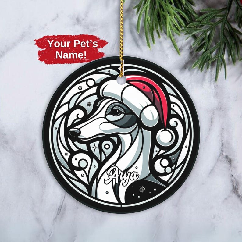 Custom Italian Greyhound Ornament, Personalized Italian Greyhound Ornament, Dog Christmas Ornament, Greyhound Owner Xmas Gift, Keepsake Gift