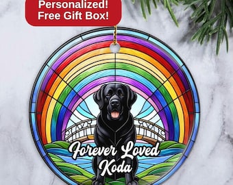 Pet Memorial Gift, Labrador Retriever Custom Ornament, Dog Loss Keepsake, Dog Memorial Ornament, Forever Loved, In Loving Memory, Black Lab