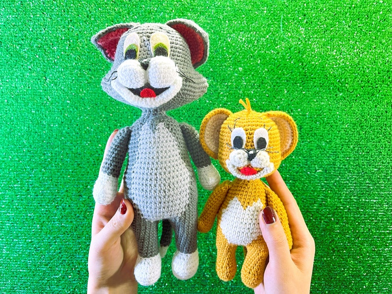 Cat Tom and Mouse Jerry Amigurumi Pattern for Beginners, Animals ...