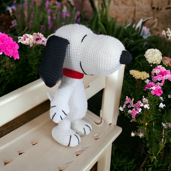 Hund Snoopy Amigurumi Muster für Anfänger, Tiere Häkelanleitung Welpe Englisch PDF