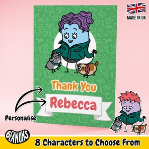Personalised Dog Walker Card. Fun Pet Care Custom Gift. Dog Walker Thank You. Dog Lover Customisable All Occasion Greeting Cards by Beanums.