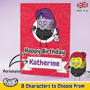 Cartão de felicitações personalizado para tatuador. Presente de aniversário personalizado e divertido para tatuador para ele e para ela. Cartões de felicitações para ocasiões personalizáveis Beanums.