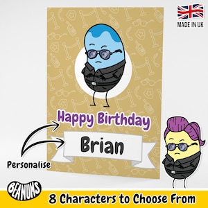 Tarjeta de felicitación personalizada para portero de seguridad. Divertido regalo de cumpleaños personalizado para él y para ella. Tarjetas de felicitación personalizables para ocasiones especiales de Beanums