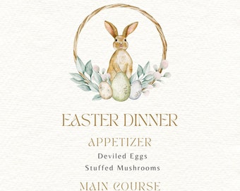 Elegant Easter Delights Fully Editable Template Digital File Instant Download Simple Easter Menu
