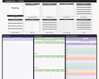 Reading Journal Bundle | Printable PDF, Excel, Google Sheets Tracker