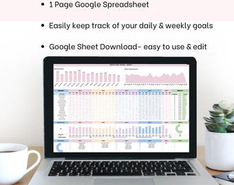 ADHD Habit Tracker Spreadsheet | Daily Weekly Goals Progress Graphs (Digital Download)