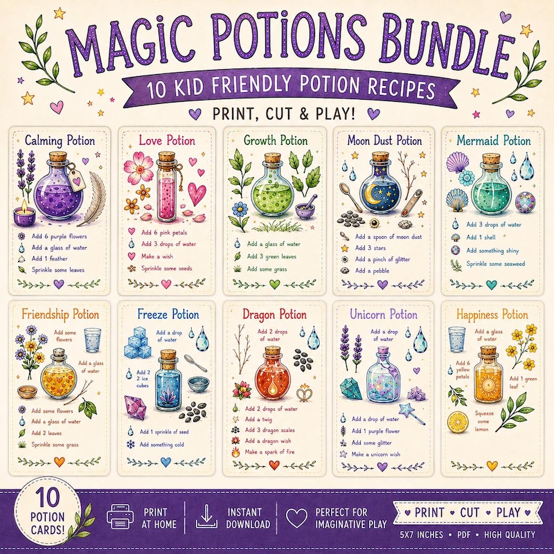 Printable Nature Potions - Etsy UK
