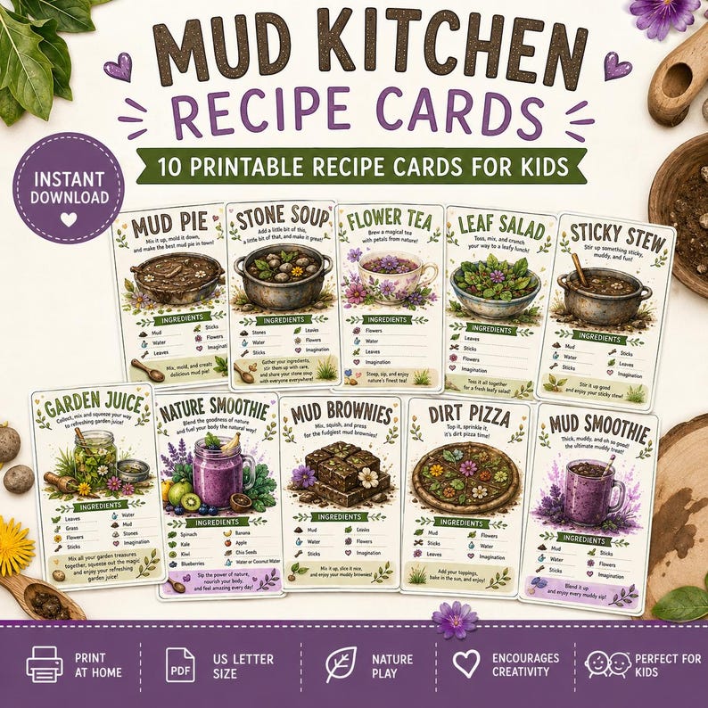 Mud kitchen cards