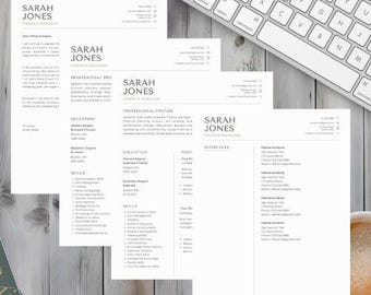 Modern Resume Template: 2-Page CV, Cover Letter (Digital Download)