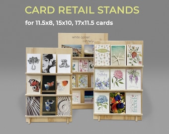 Cards Retail Stand - Timber Counter Stand - for Cards, Greeting Cards, Earring Cards - Wooden Store Display Stand - Portable Market Stand