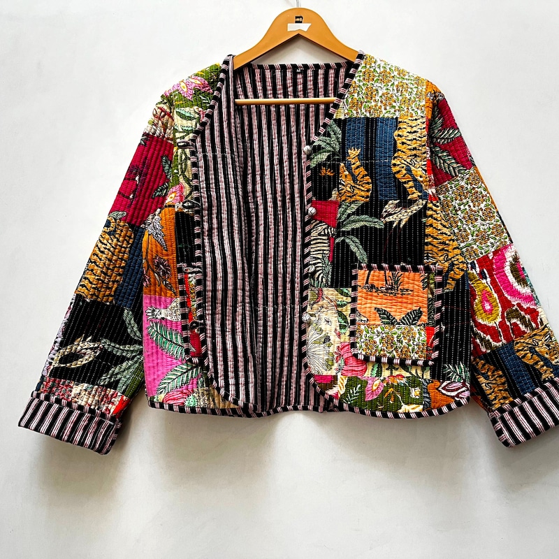 Patchwork Rib Jacket Patchwork Jacket - Etsy