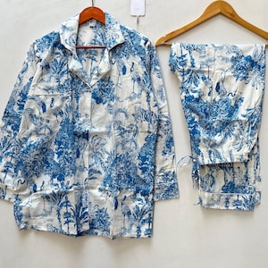 Block Print Cotton Pajama Set: Indian Nightwear, Handmade in Jaipur