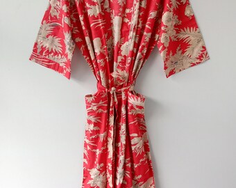 Kimono 100% pur coton, robe de demoiselle d’honneur, robe de chambre, peignoir pour femmes, vêtements de plage, bikini cover up, kimono de nuit, vêtements de fête, cadeau pour elle