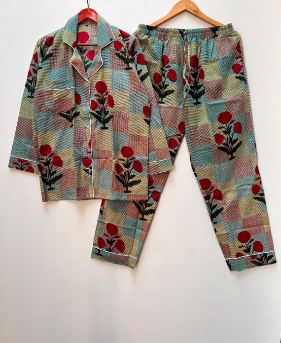 Generico Pigiama Estivo Donna Cotone Leggero Comodo Raso Solid Color Accessorio Coordinato Maniche Corte Abbigliamento Notte Loungewear