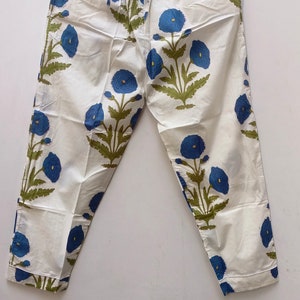 Handblockdruck-Pyjama, Blumenmuster aus reiner Baumwolle Pj's, Pyjama-Set, indische Baumwolle, Nachtwäsche, weicher Baumwollnachtanzug, Geschenk für sie, Brautjungfer Pj Bild 7