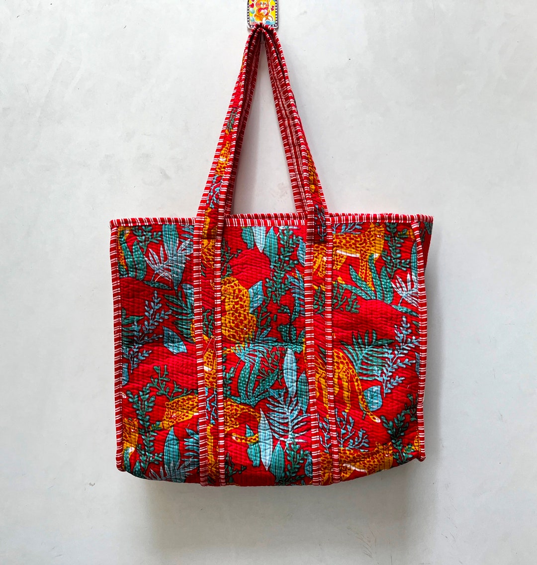 Quilted Tote Bag- Rose main image 1