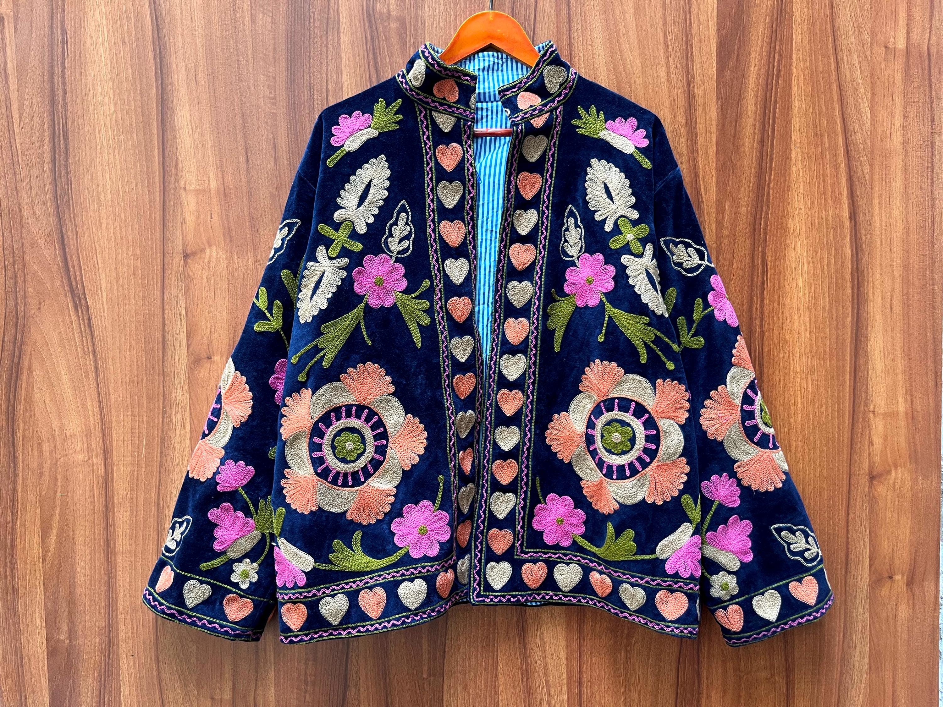 Handmade Velvet Suzani Embroidery Jacket: Women's Winter Coat - Etsy