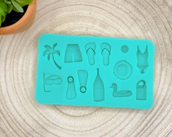 Summer Beach Silicone Mold Beach silicone mold for decorating cakes, for Cake Decorating and Crafting