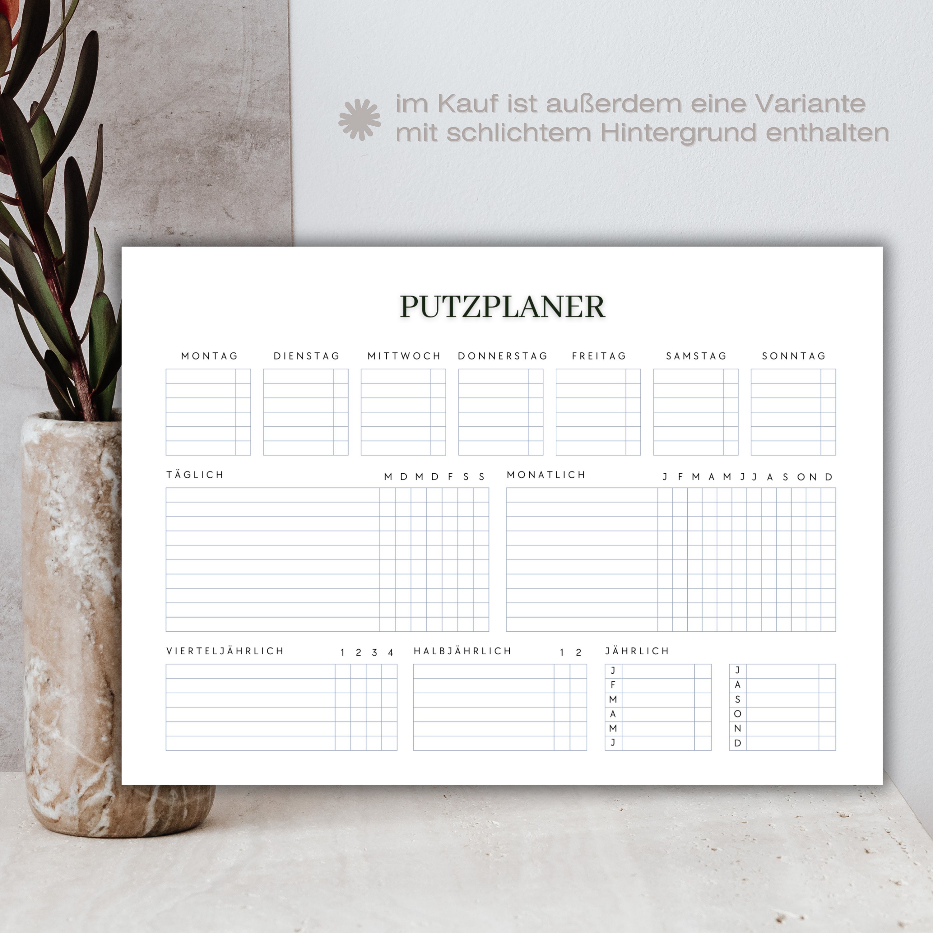Putzplan zum Ausdrucken, To-Do Liste, Kalender zum Drucken, Cleaning 