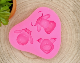 Farm Animals Silicone Mold, Silicone Mold for Decorating Cakes, for Cake Decorating, Crafting, Cow, Sheep, Pig, Farm Shape